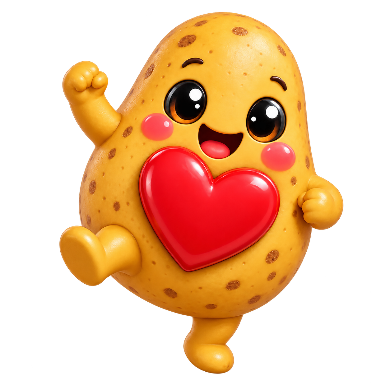 Cute Heart Potato mascot